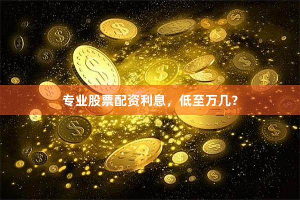 专业股票配资利息，低至万几？